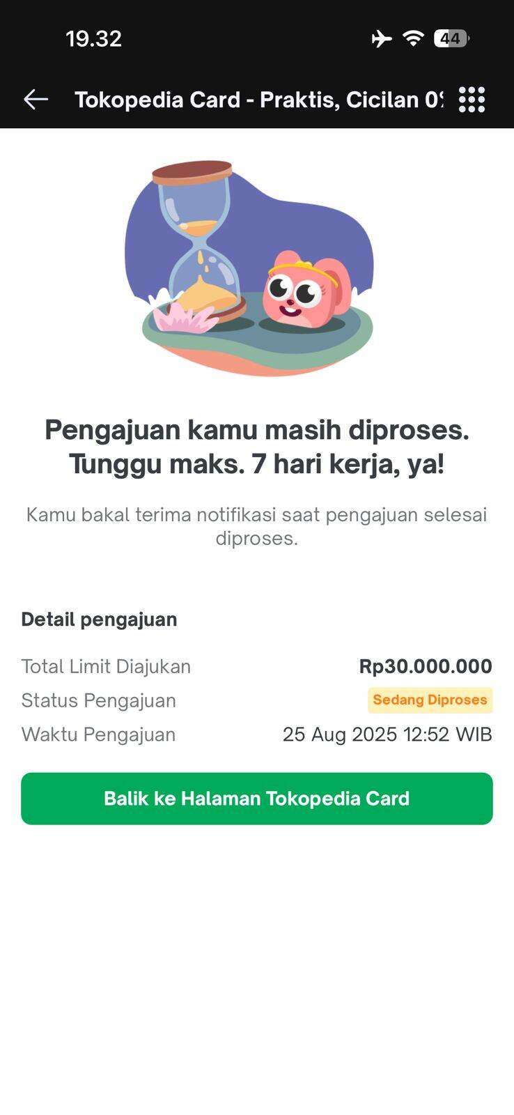 Pengajuan Kenaikan Limit Kartu Kredit BRI Tokopedia Tidak Diproses Sejak 25 Agustus 2025