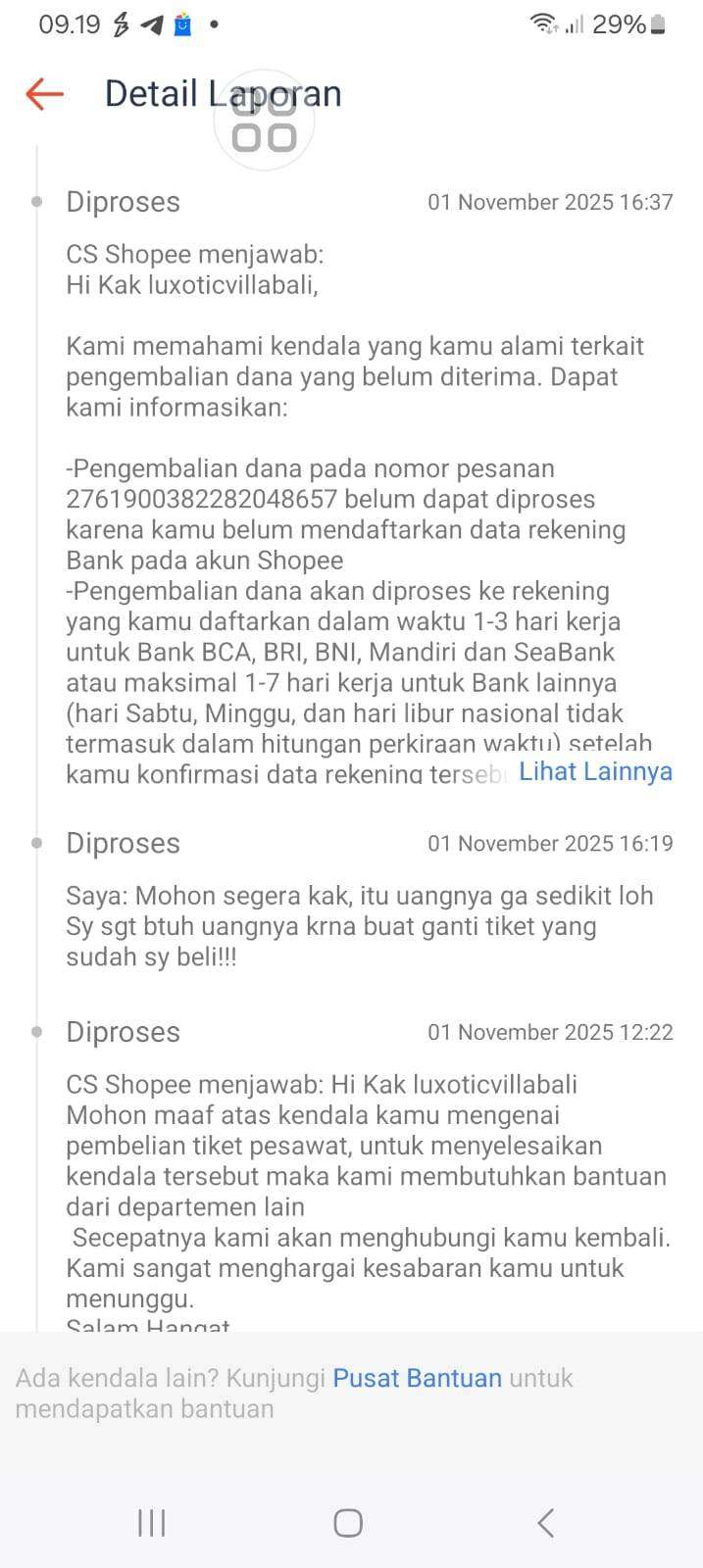 Refund dari Shopee yang Tak Kunjung Ditransfer dan Sangat Bertele-tele