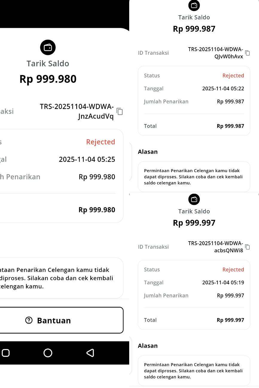 Penarikan Saldo Celengan Treasury Ditolak Terus, Dana Tertahan Rp19 Juta Lebih!