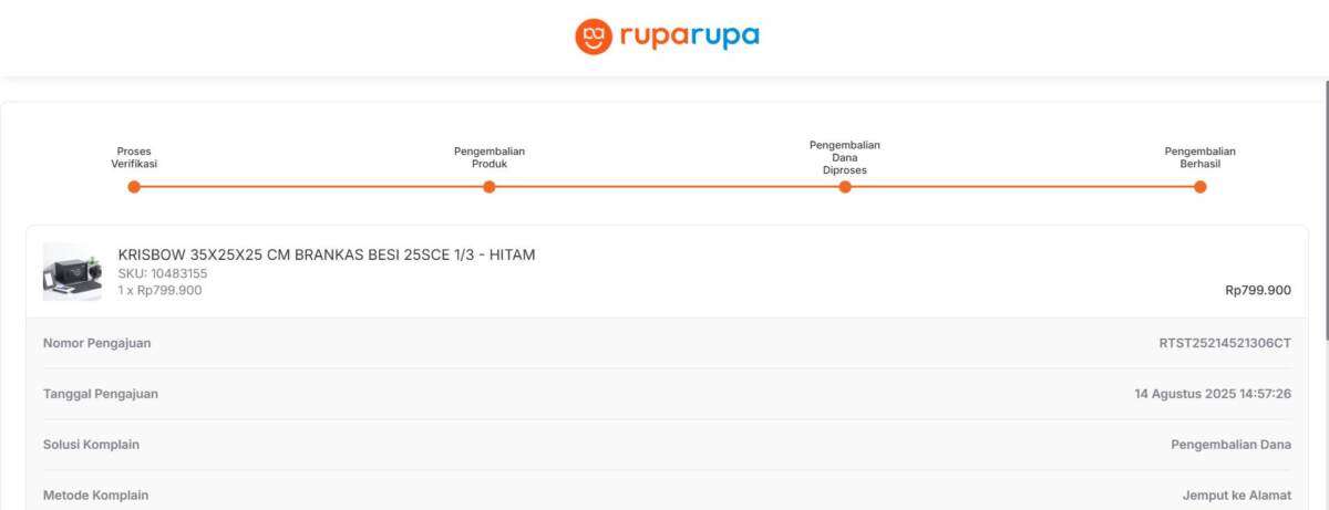 Pengambilan Barang Belum Dilakukan Pihak Ruparupa.com