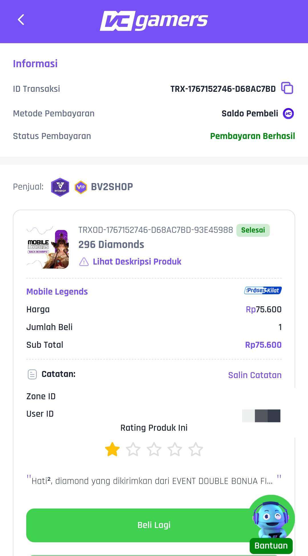 Berbelanja di VCGamers Sangat Buruk dan Tidak Sesuai Aturan yang Berlaku