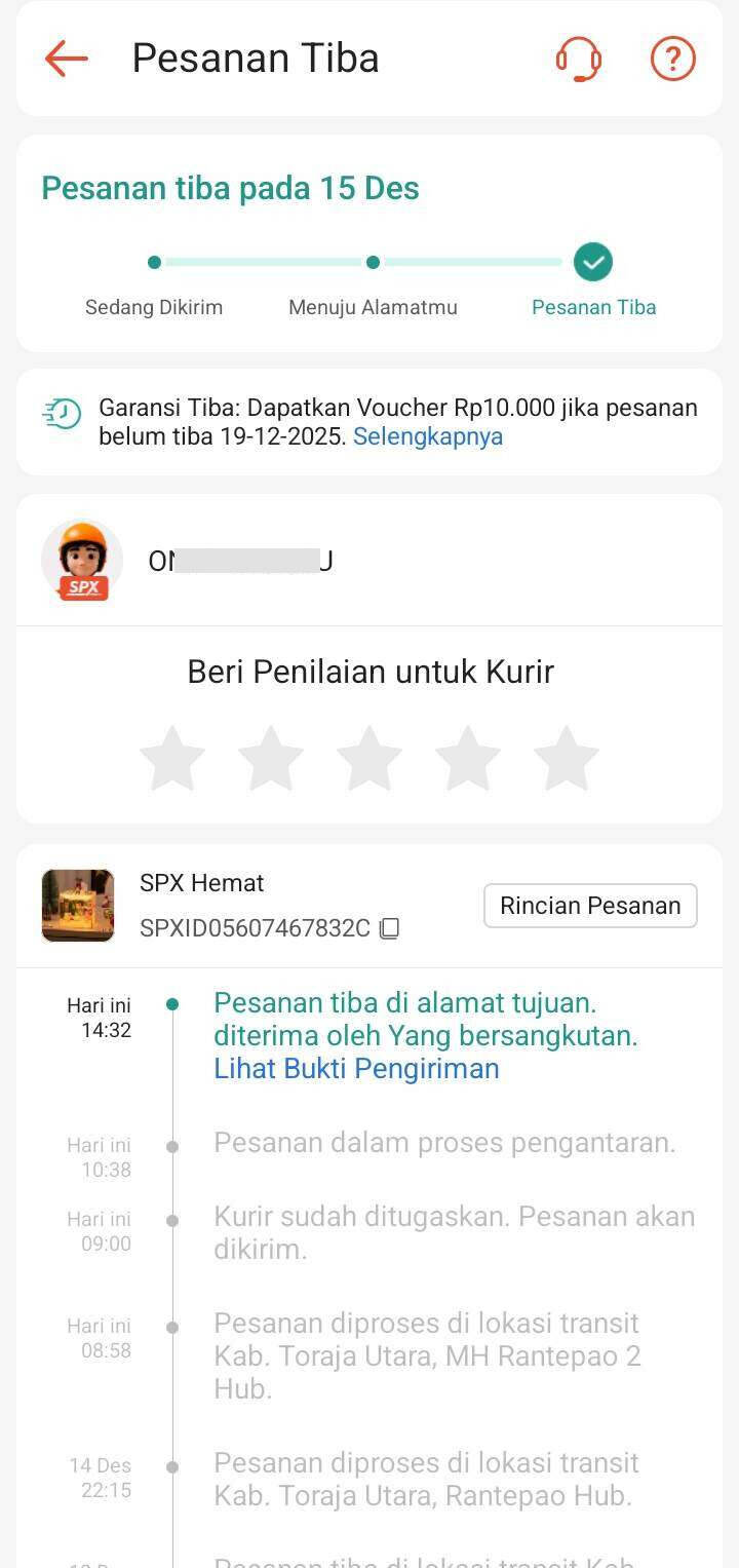 Belum Terima Paket tapi Status Sudah Diterima, Ketika Dikomplain Malah Dapat Kata-Kata Kasar dari Manajer SPX Express Rantepao