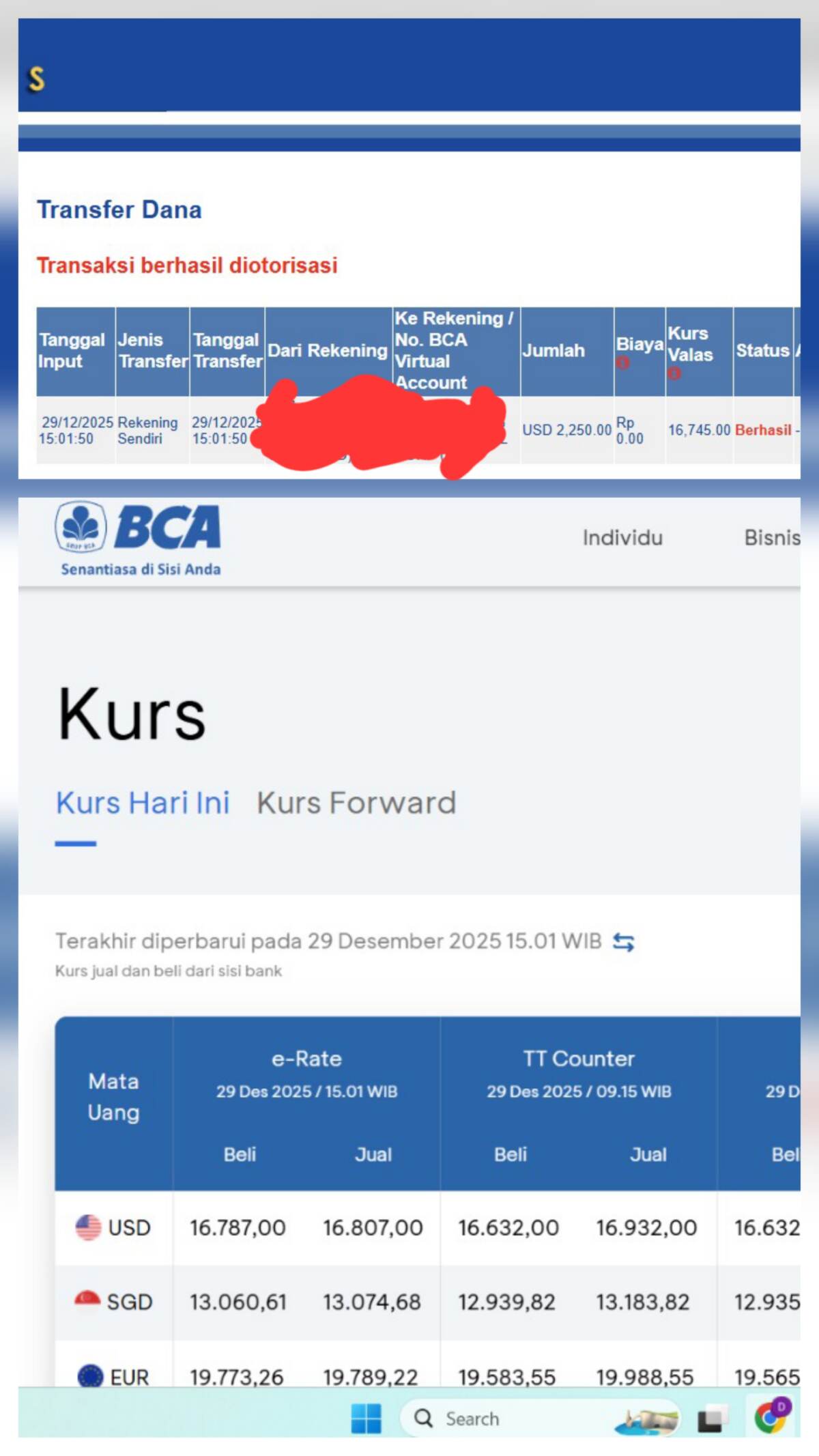 Perbedaan Kurs Transaksi KlikBCA Bisnis Besar, Padahal Transaksi di Menit yang Sama