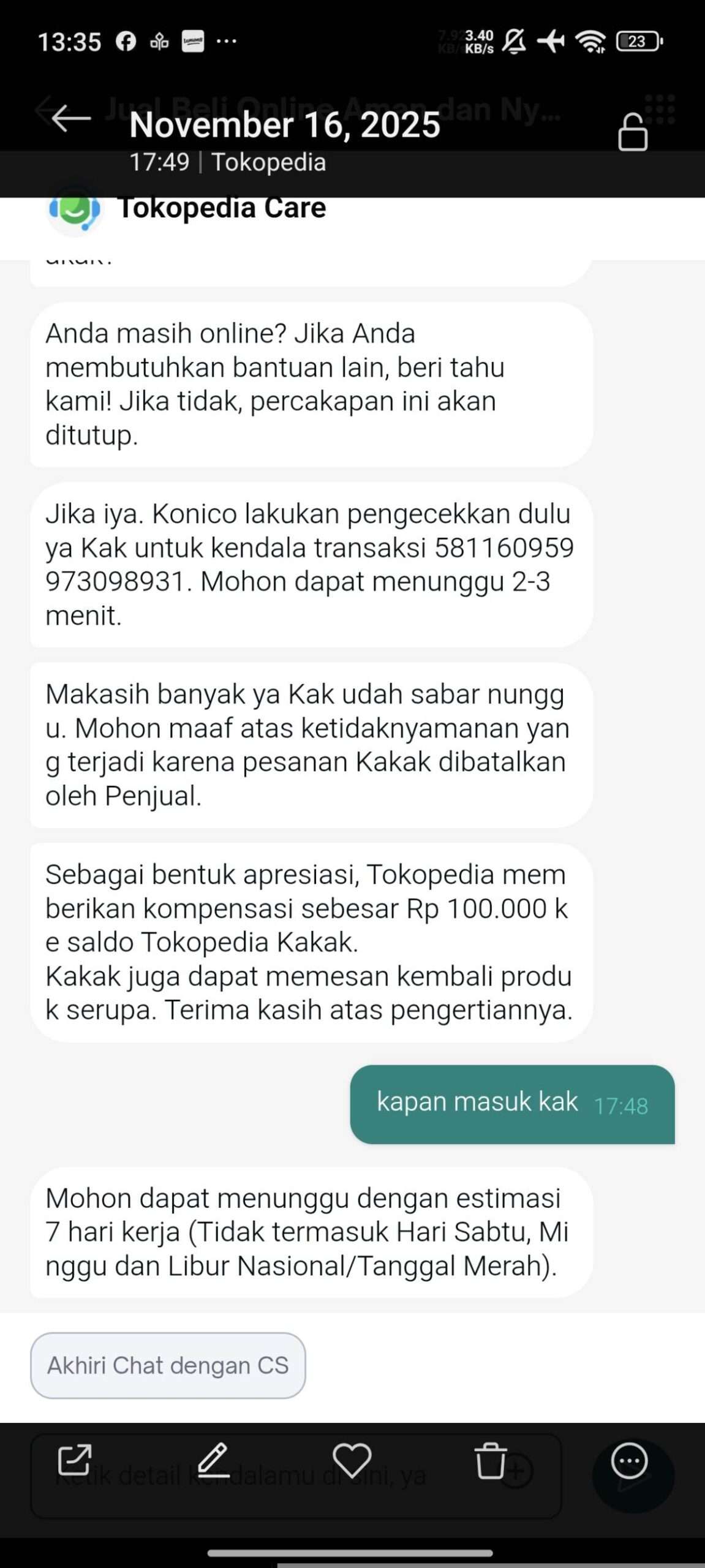 Janji Kompensasi Tokopedia Tak Kunjung Cair