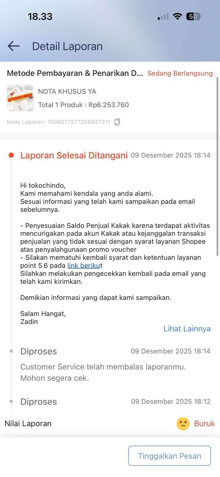 Pelayanan Shopee yang Sangat Buruk terhadap Penjual