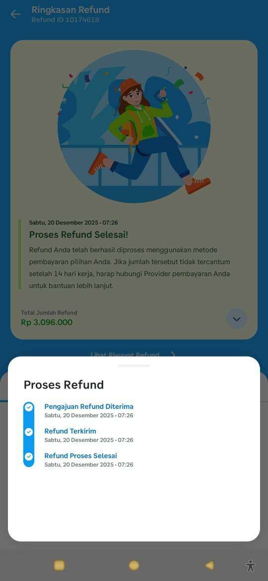 Mohon Solusi Refund Traveloka Case #46022720 Ditanggapi