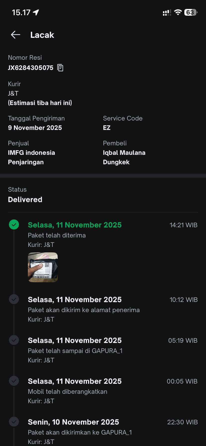 Salah Satu dari Kurir J&T Selalu Tidak Mengantarkan Paket ke Alamat Saya