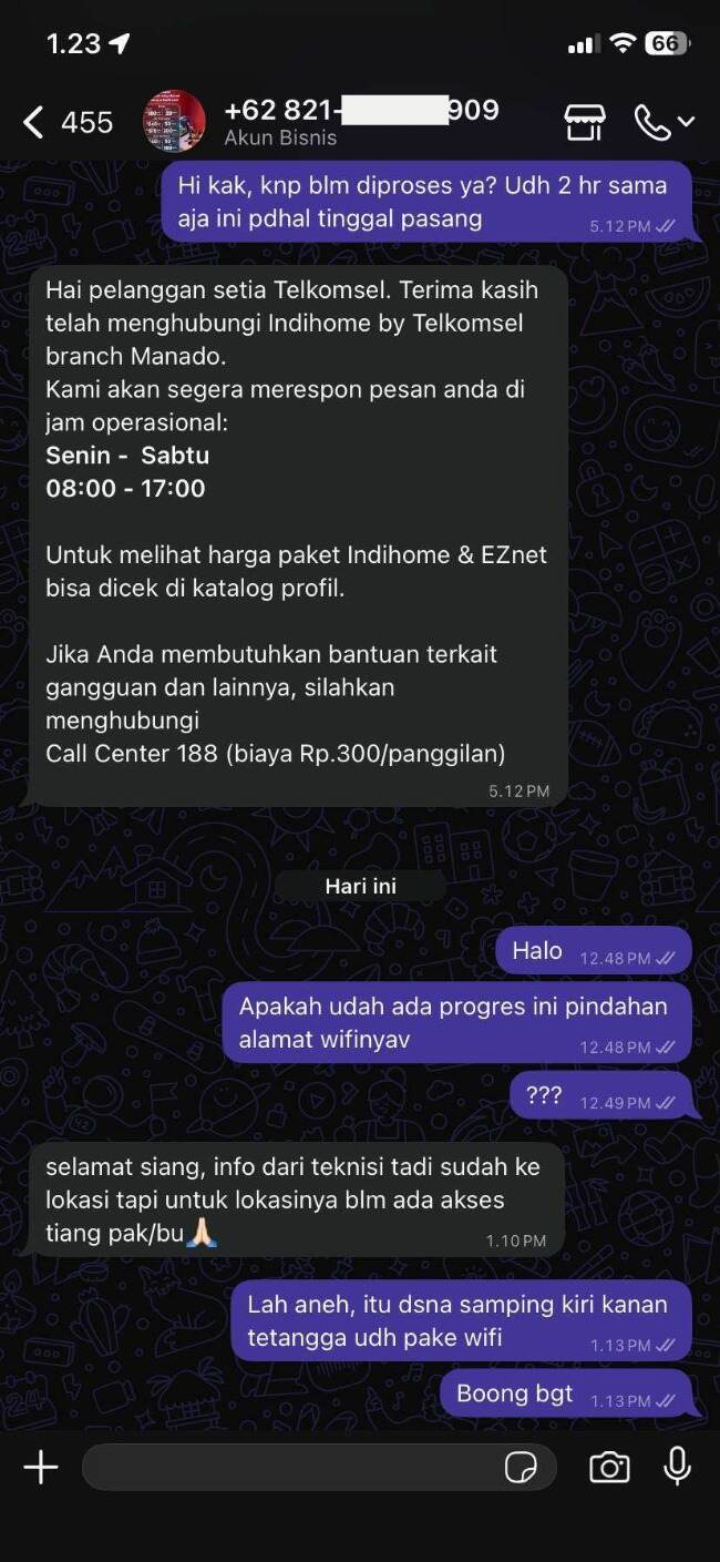 Permintaan Pindah Alamat IndiHome Berlarut Tanpa Kejelasan