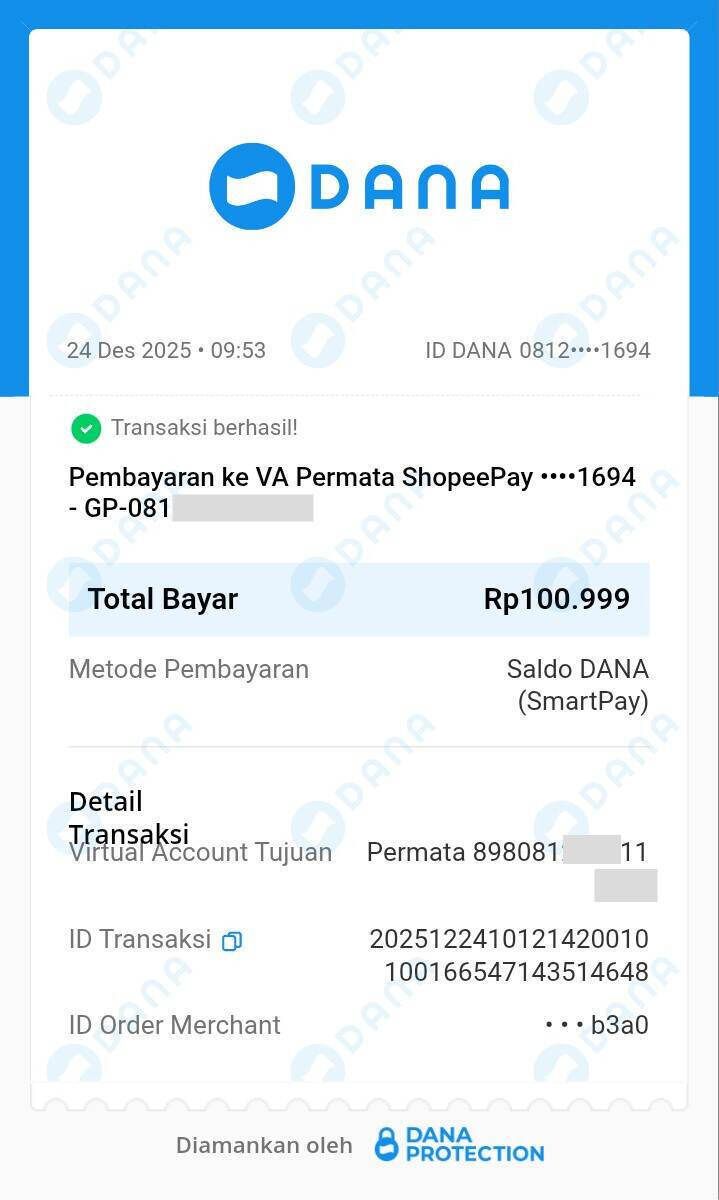 Aplikasi DANA Kirim E-Wallet ShopeePay Tidak Masuk, tetapi di DANA Berhasil