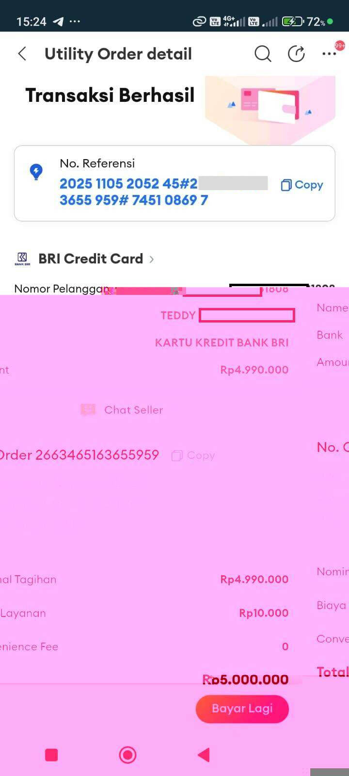 Bayar Kartu Kredit lewat Lazada 2 Kali, tapi Terbukukan Hanya 1 Kali, Lazada Lepas Tangan?