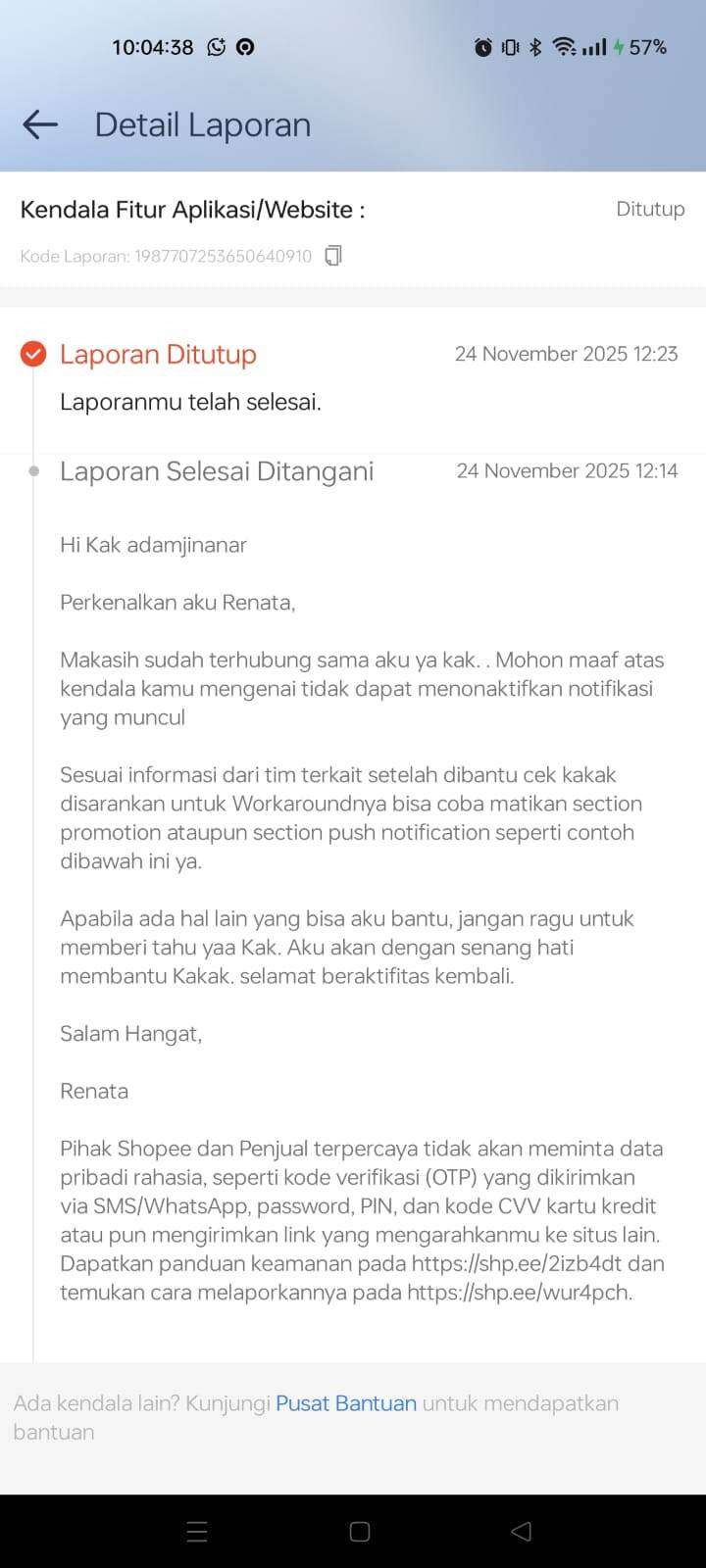 Penanganan Tiket CS Shopee Sangat Bobrok!