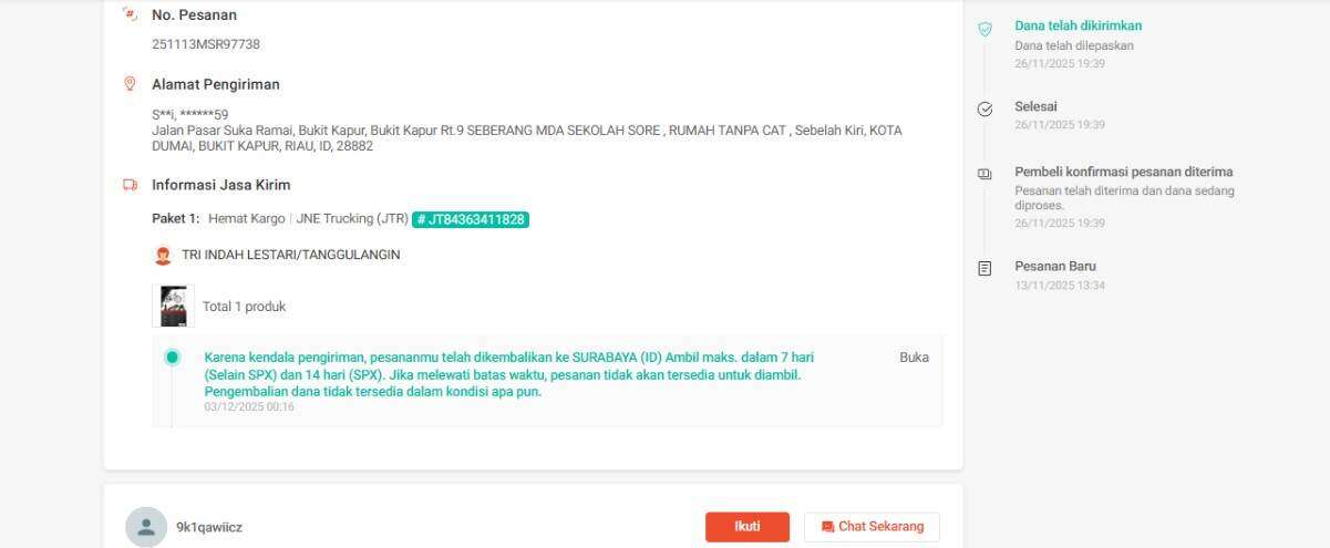 Paket Sepeda Gagal Dikirim, JNE Meminta Penjual Ambil Sendiri ke Konter