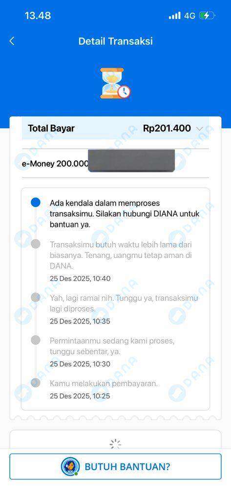 Top Up e-Money Mandiri via DANA Rp200.000 Belum Masuk hingga Berjam-jam, Respons CS Tidak Memuaskan