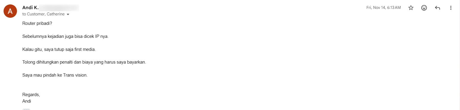 Pemutusan Layanan Sepihak oleh XL Satu (First Media)