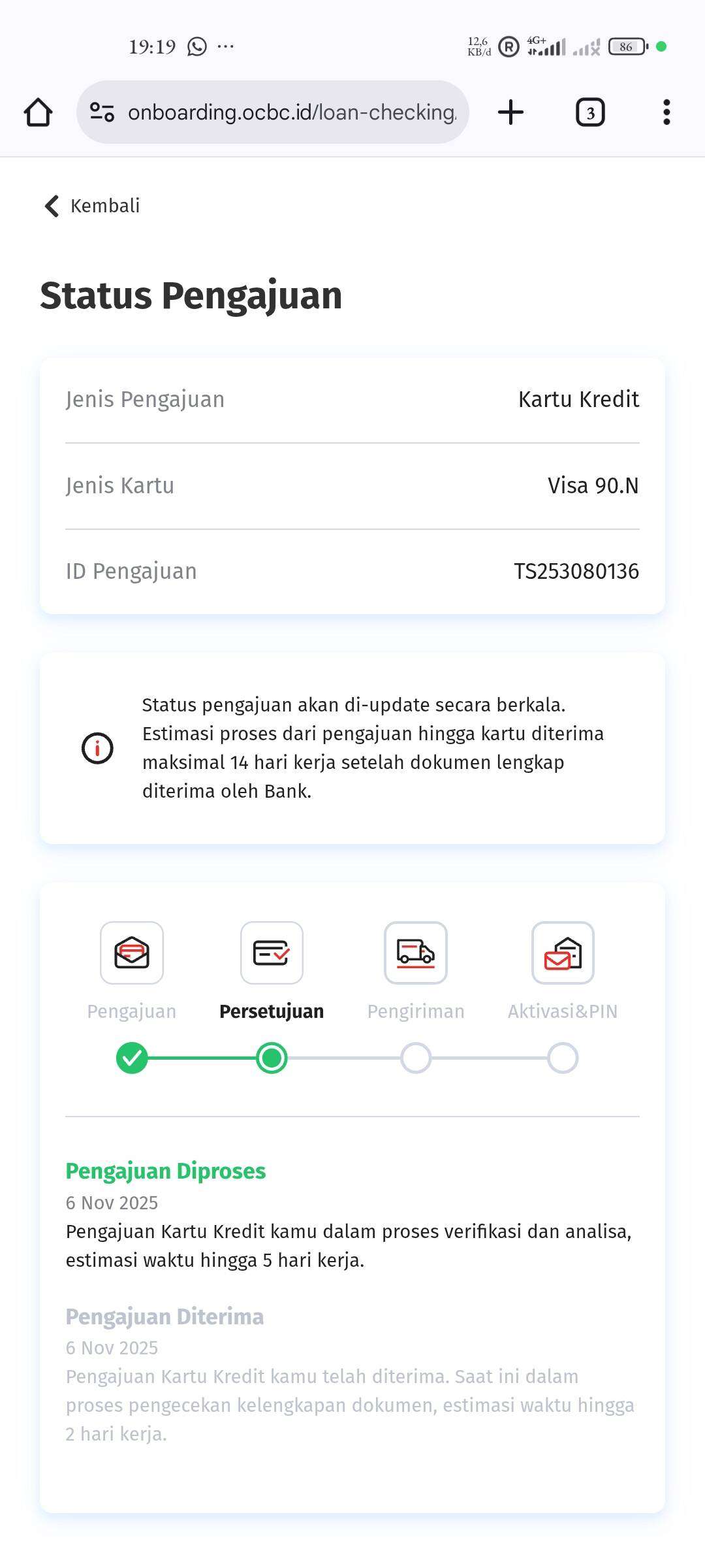 Pengajuan Kartu Kredit OCBC Visa 90°N Menggantung Lebih dari 2 Bulan Tanpa Kepastian