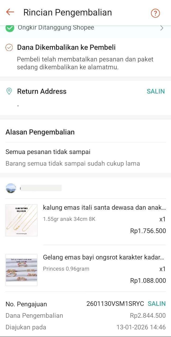 Shopee Menyetujui Pengembalian Dana Pembeli dengan Cepat, tapi Barang Tidak Segera Dikembalikan ke Penjual