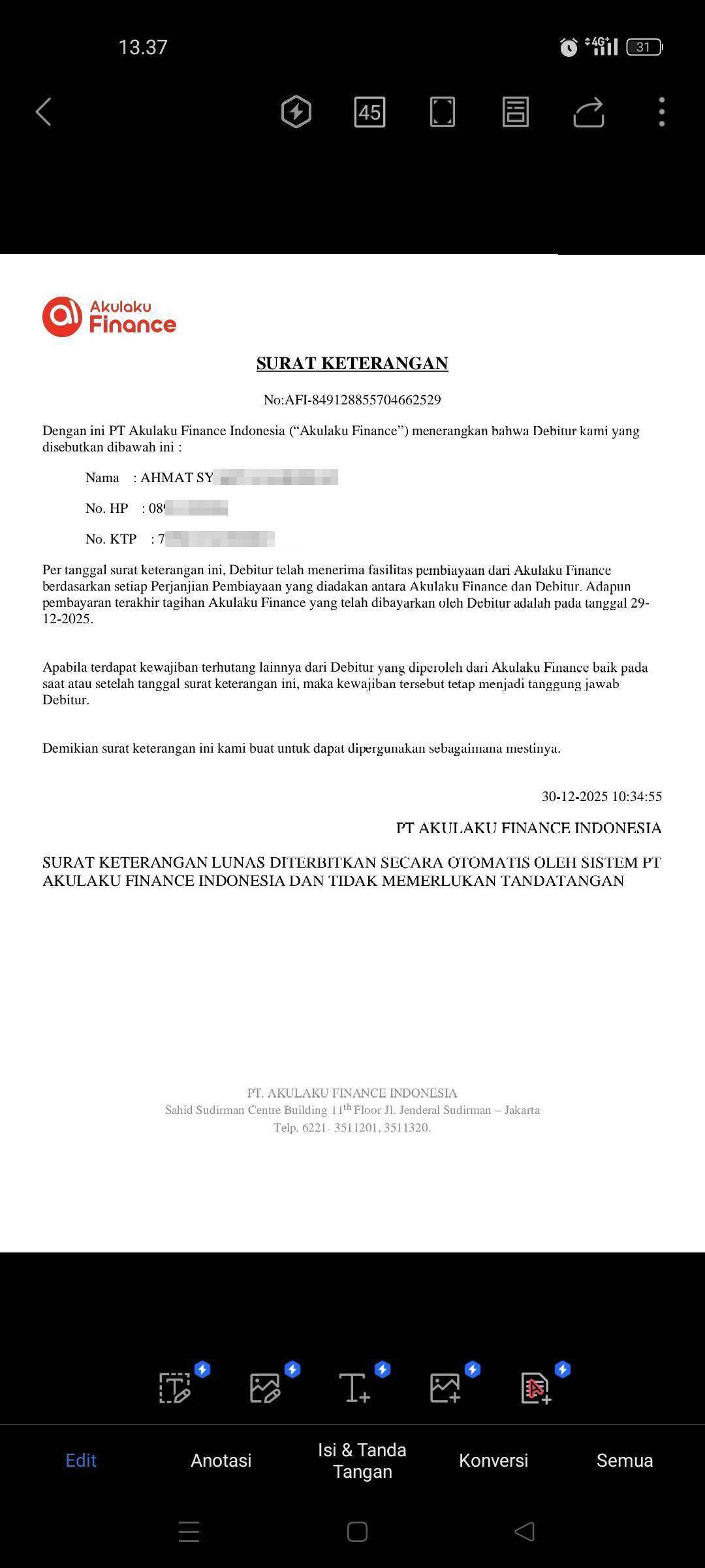 Pengecekan Data Tagihan Akulaku oleh Neobank Commerce Tidak Akurat