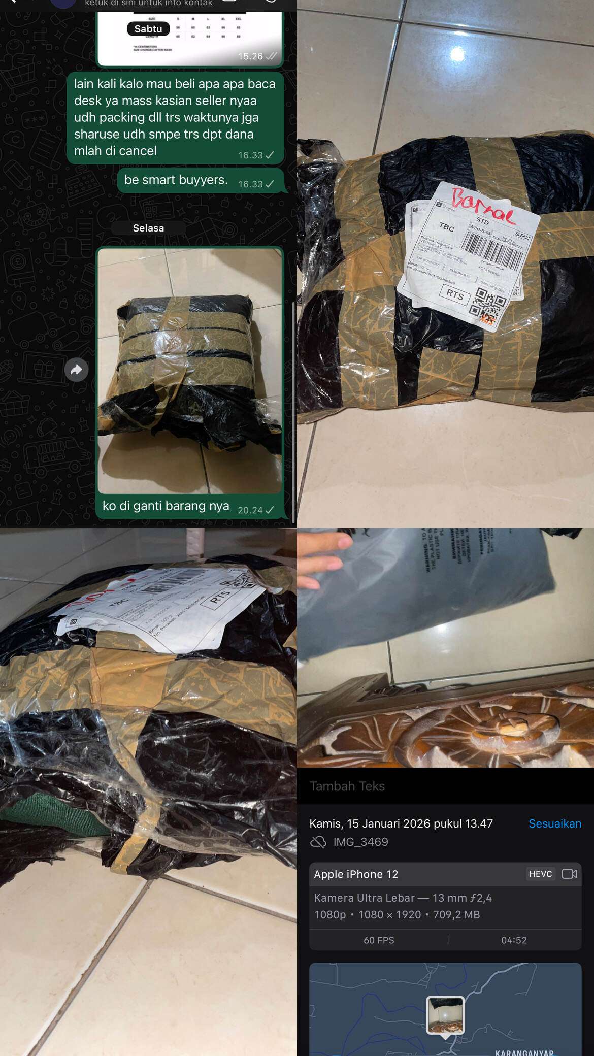 Modal Usaha 1 Juta Lenyap: Jaket Ditukar, Paket Jebol, dan Pembeli Kabur. Shopee Tetap Tolak Klaim