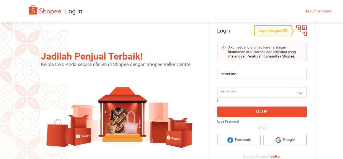 Shopee Membatasi Akun Saya dan Menahan Dana Penjualan