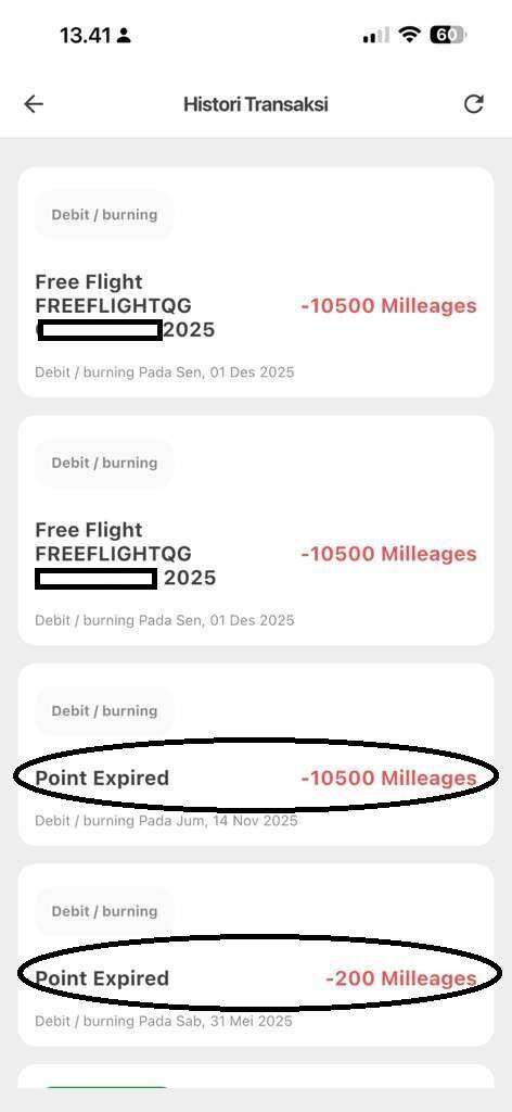 Tidak Adanya Tanggal Kedaluwarsa LinkMiles Citilink Mengakibatkan Miles Saya Kedaluwarsa