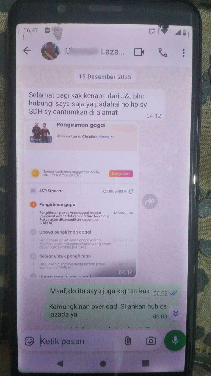 Kecewa dengan Pelayanan J&T dan Lazada