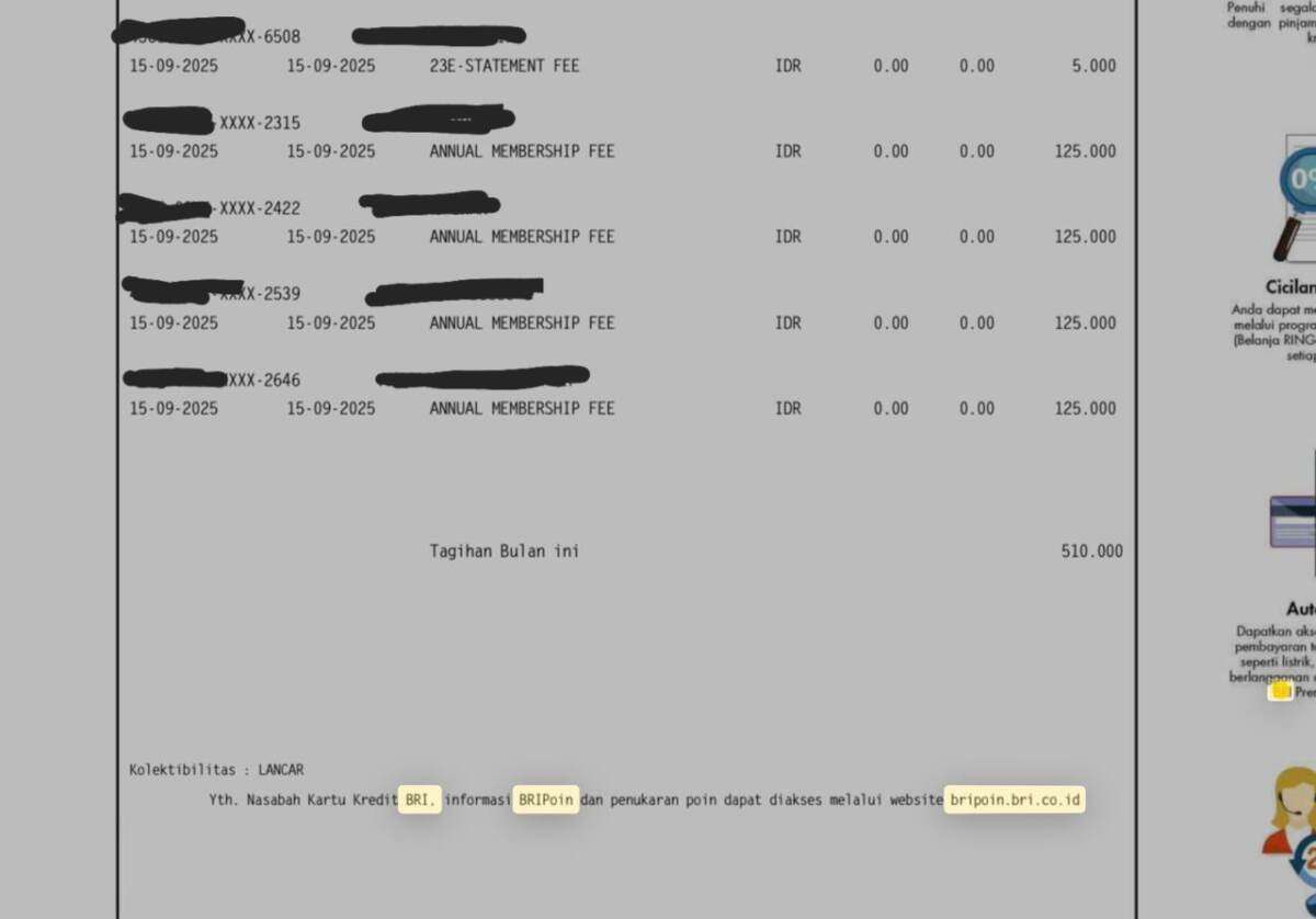 Penghapusan Iuran Tahunan Kartu Kredit BRI, Dulu Mudah Sekarang Berbelit