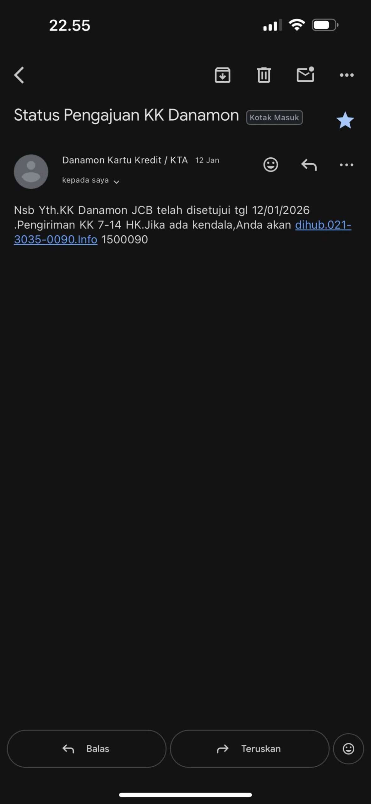 Pengiriman Kartu Kredit Danamon Sangat Lama Sekali