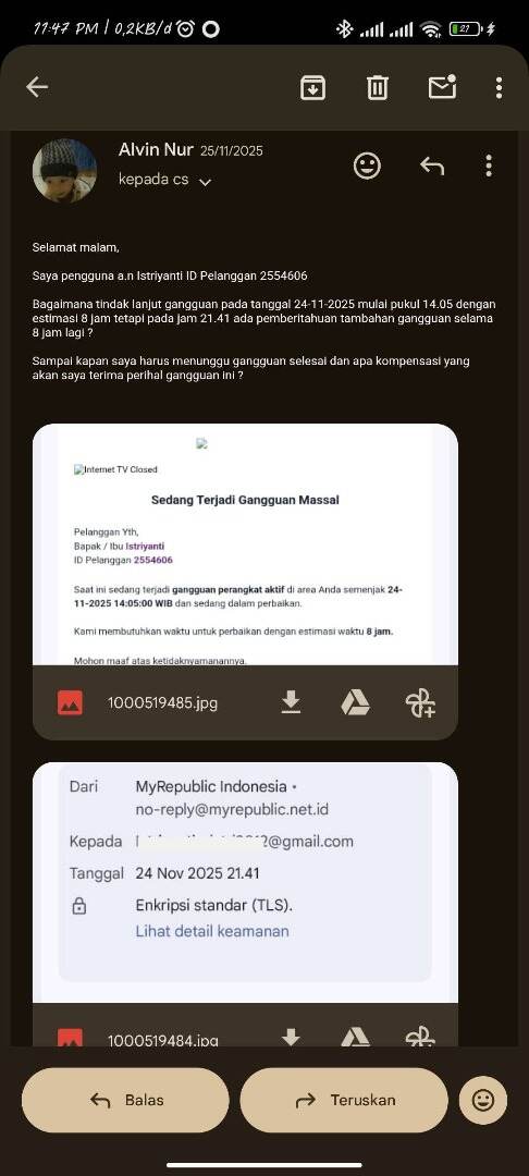 MyRepublic Sering Gangguan, tapi Tidak Ada Kompensasi karena “Kurang dari 24 Jam”