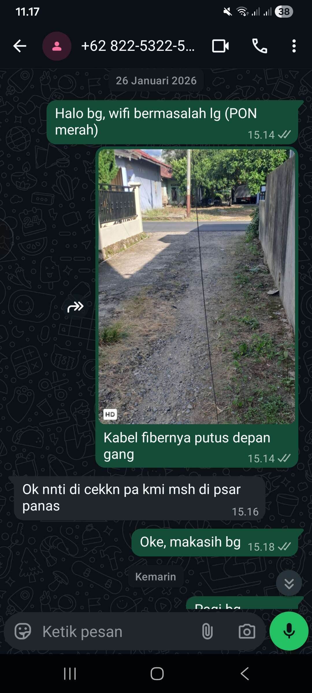 15 Hari Terisolir, Kabel Fiber IndiHome Putus Tak Kunjung Diperbaiki Meski Sudah 4 Kali Lapor