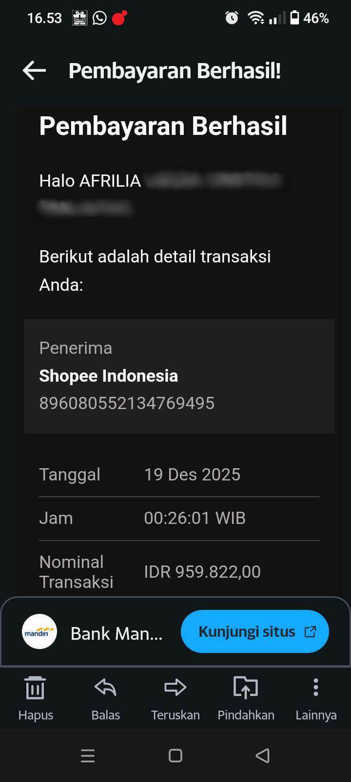 Peretasan di Livin Mandiri, Mereka Tidak Bertanggung Jawab, Keamanan Livin Mandiri Patut Dipertanyakan