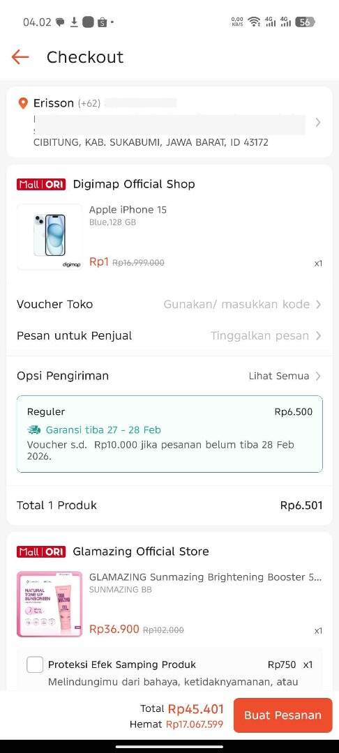 Flash Sale iPhone 15 Rp1 di Shopee, Sistem Malah Error Saat Checkout