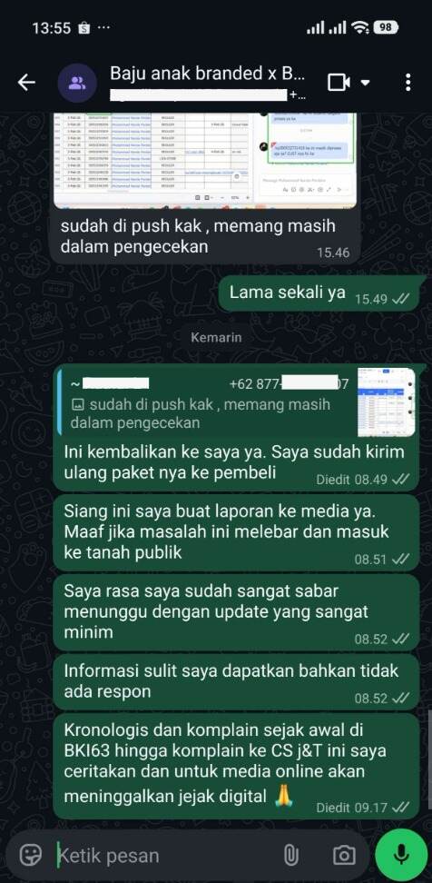 Pelayanan Ekspedisi J&amp;T Express Tidak Profesional