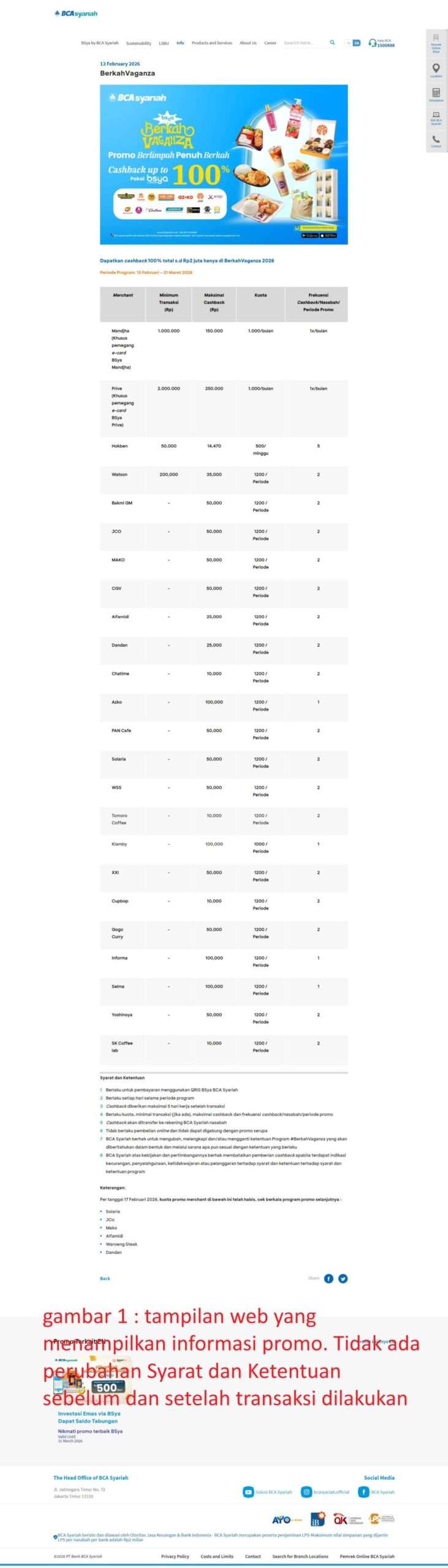 Masalah Promo “BerkahVaganza” BCA Syariah, Transaksi Sesuai Syarat tapi Cashback 100% Tak Kunjung Diterima