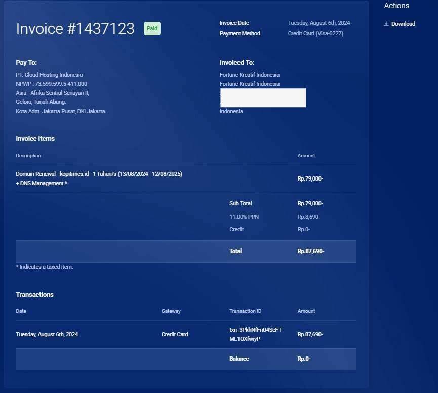 IDCloudHost Kenakan Biaya Perpanjangan Domain .ID Dua Kali Lipat