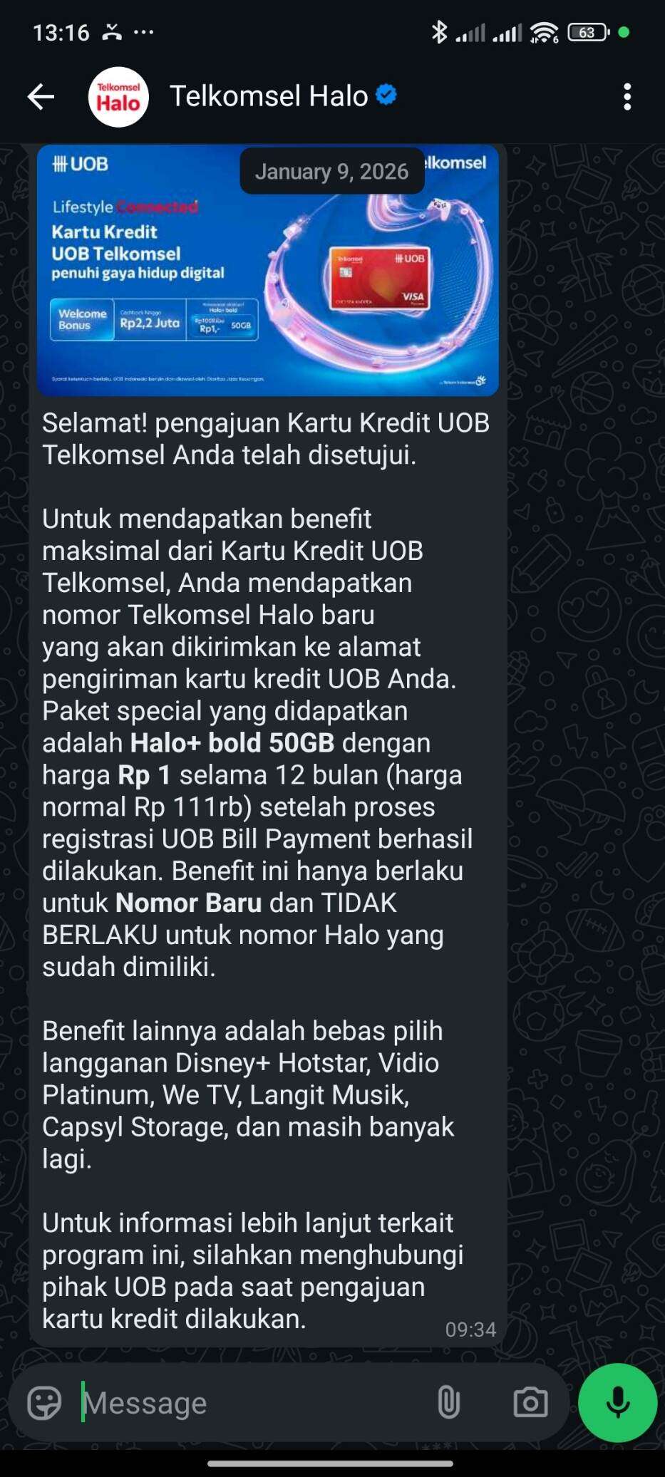 Pengiriman Kartu Halo dari Kartu Kredit UOB Telkomsel Tidak Ada Kejelasan