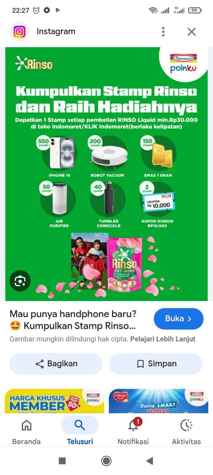 Kumpulkan 550 Stamp dari Belanja Rinso Rp17 Juta, Hadiah iPhone 16 dari Indomaret Poinku Tak Kunjung Dikirim