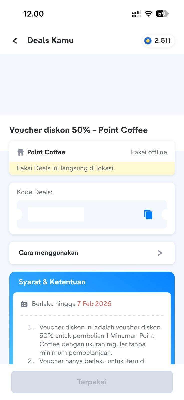 Voucher Diskon 50% Point Coffee dari Blibli Tidak Bisa Dipakai, Pengguna Dibuat Malu di Kasir