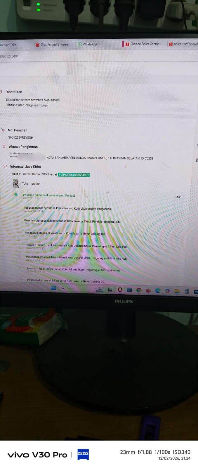 Barang Belum Kembali dengan Status Retur dari Shopee SPX