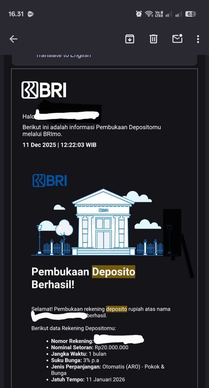 Rekening Deposito Rp20 Juta di BRImo Hilang dari Aplikasi, Hampir 3 Bulan Tanpa Solusi