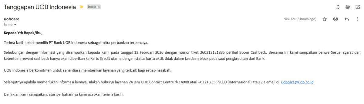 Kartu Diblokir karena Indikasi Peretasan, UOB Malah Hanguskan Cashback Saya