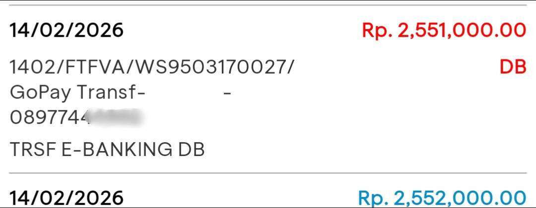 Top Up GoPay via VA BCA tapi Saldo Tidak Kunjung Masuk