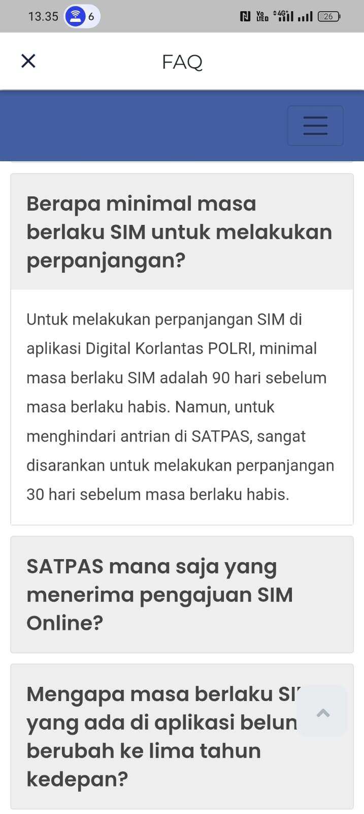 Pengajuan Perpanjangan SIM Melalui Digital Korlantas Ditolak Satpas Polres Metro Tangerang Kota