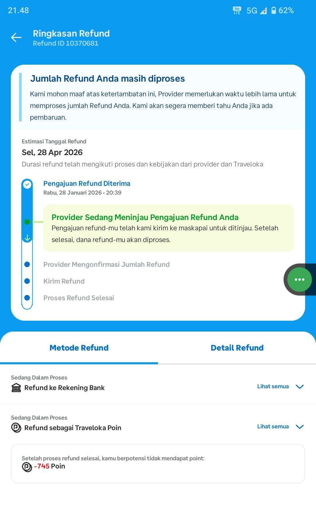 Traveloka Menahan Dana Refund Saya Selama 20 Hari Padahal Maskapai Sudah Bayar
