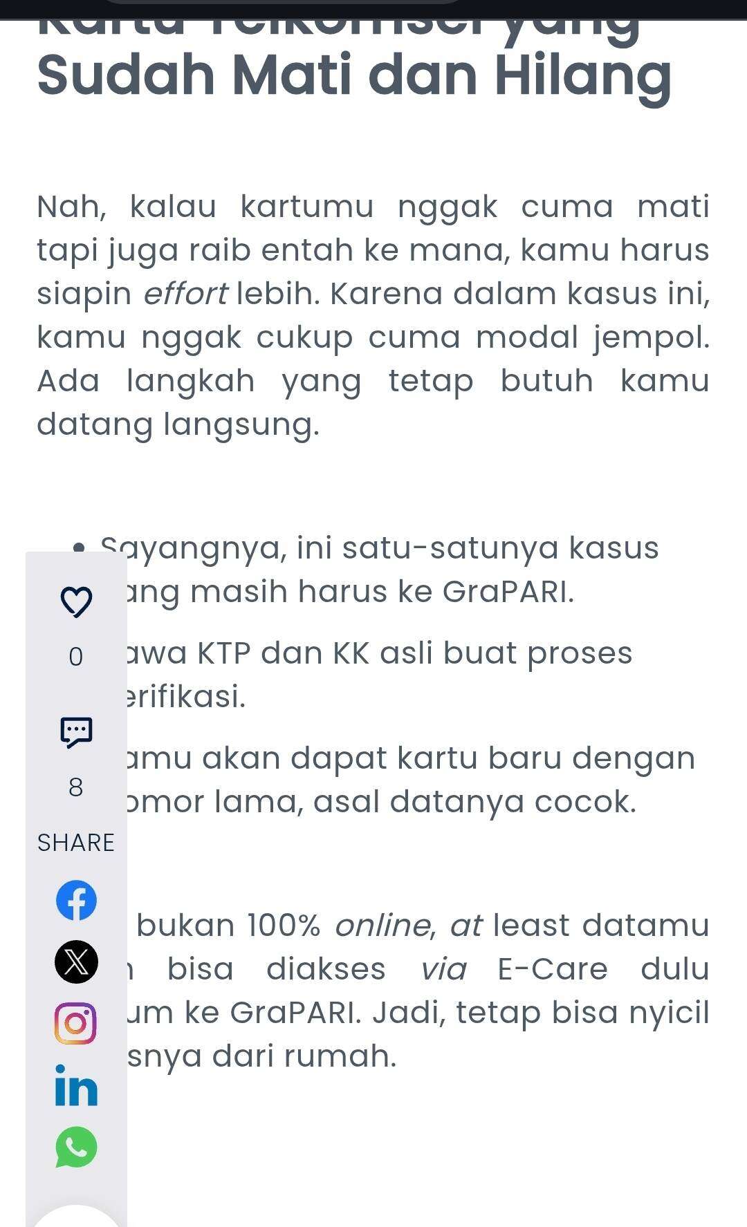 Kecewa dengan Pelayanan Grapari Telkomsel yang Tidak Supportif