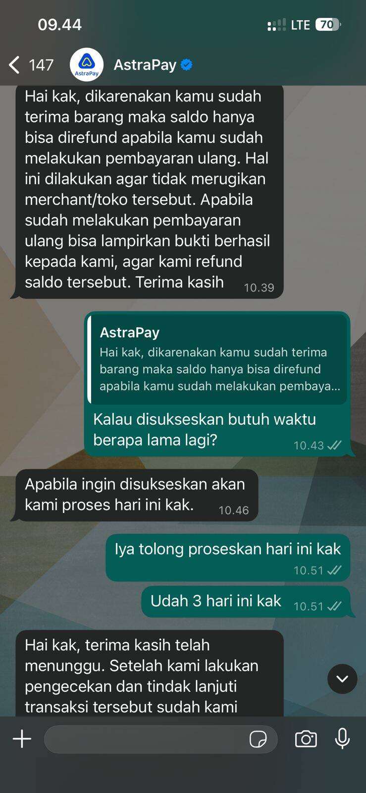 lanjutan komplain saya