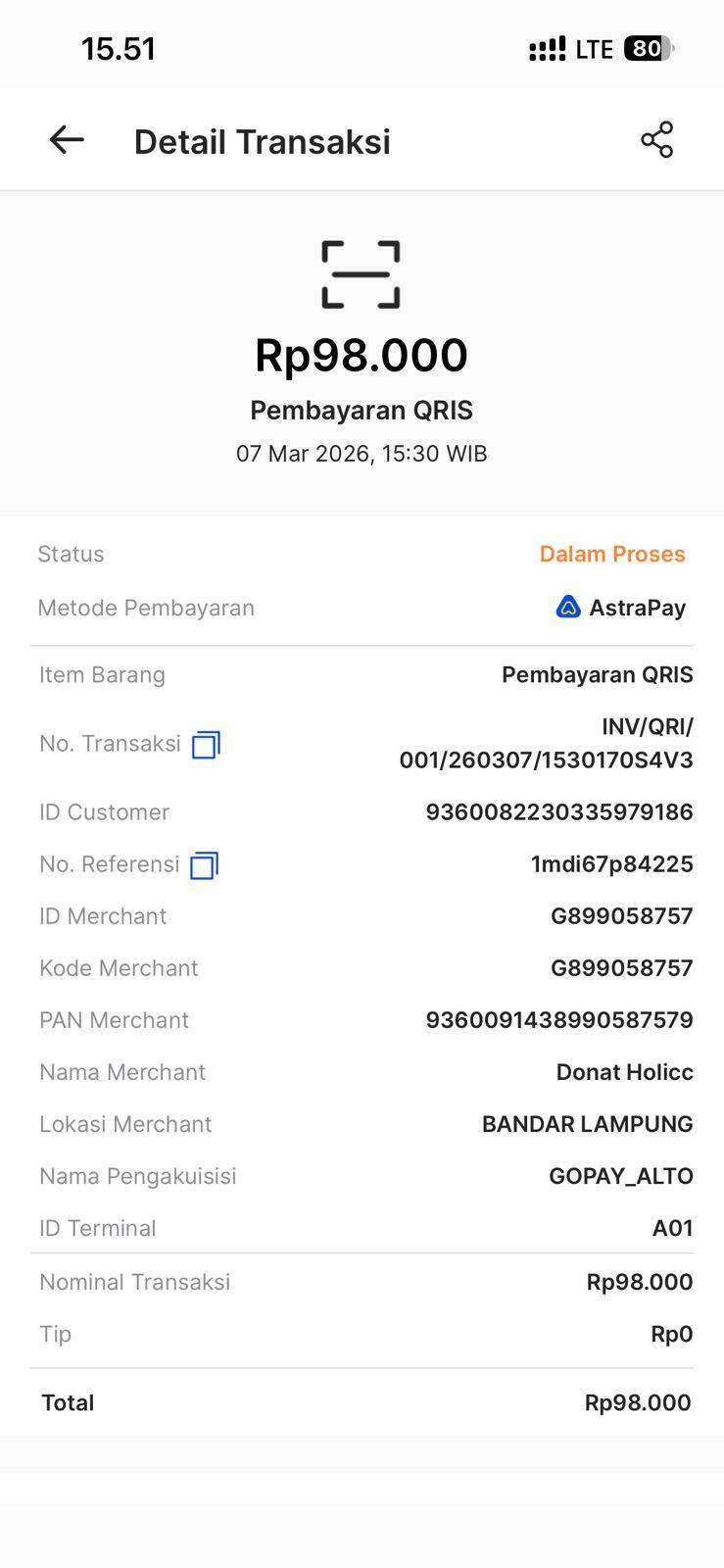 Bayar QRIS AstraPay ke GoPay Merchant, Dana Tak Sampai ke Penjual