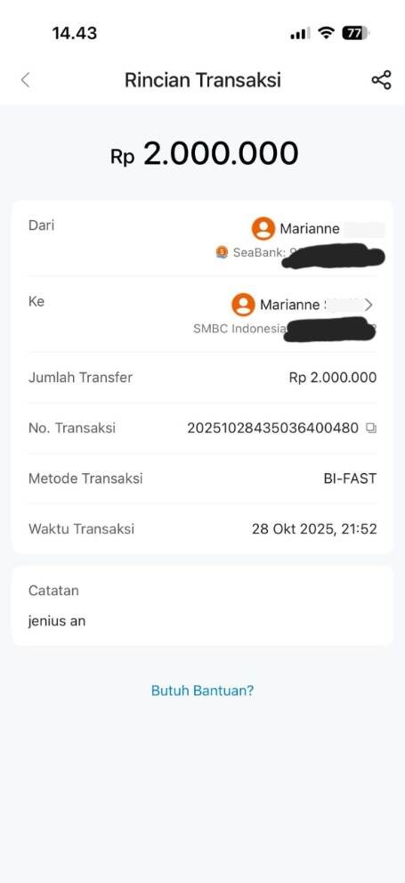 Rekening Jenius Tak Disetujui, tapi Dana Rp2 Juta Terlanjur Disetor dan Tak Kunjung Kembali