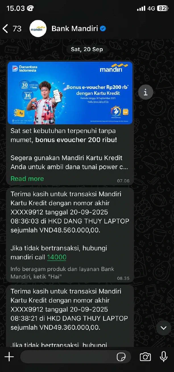 Sanggahan Transaksi Asing Rp251 Juta di Kartu Kredit Mandiri, Investigasi Terus Diperpanjang dan Nasabah Terus Ditagih
