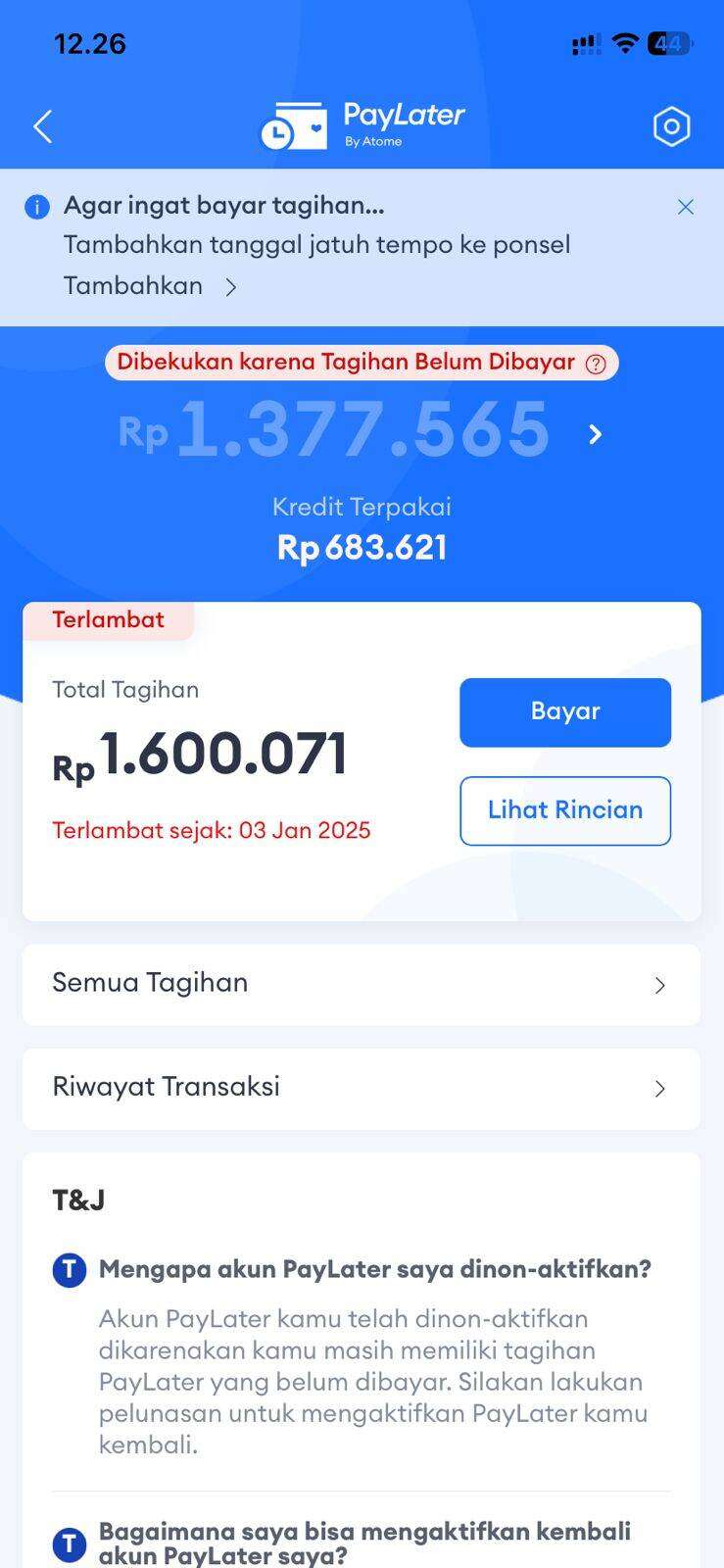 Denda Atome Lazada PayLater Lebih Besar dari Pokok, Tidak Ada Solusi