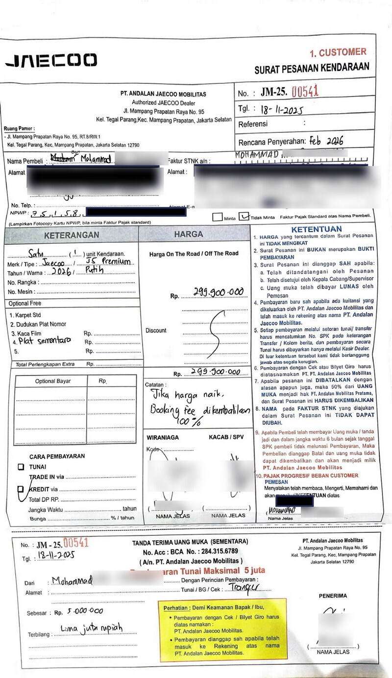 Harga Jaecoo J5 EV Naik, Konsumen Batalkan Pesanan, Refund DP Rp5 Juta Tak Kunjung Cair